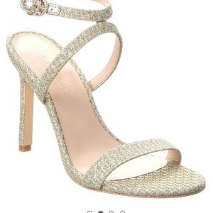 Stuart Weistman cristal buckle Glitter sandals